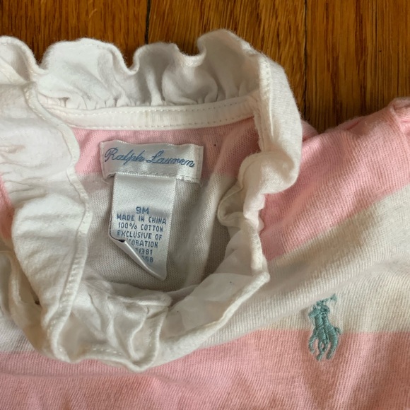 Vintage Ralph Lauren baby girl striped onesie size 9 months - Picture 2 of 8